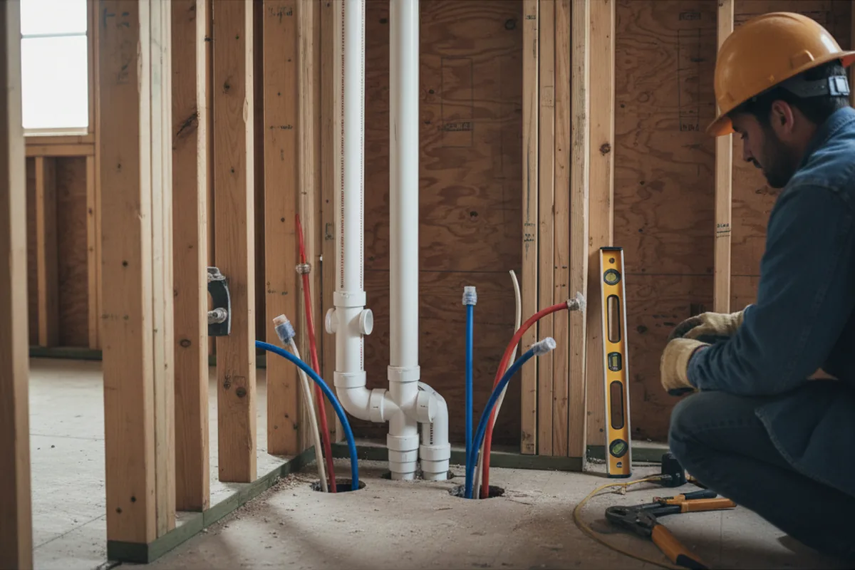 Drain and supply rough-in during Garbage Disposal Repair in Sutton